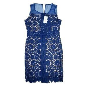 Liza Luxe By Modcloth Blue Sleeveless Pattern Dress Medium NWT